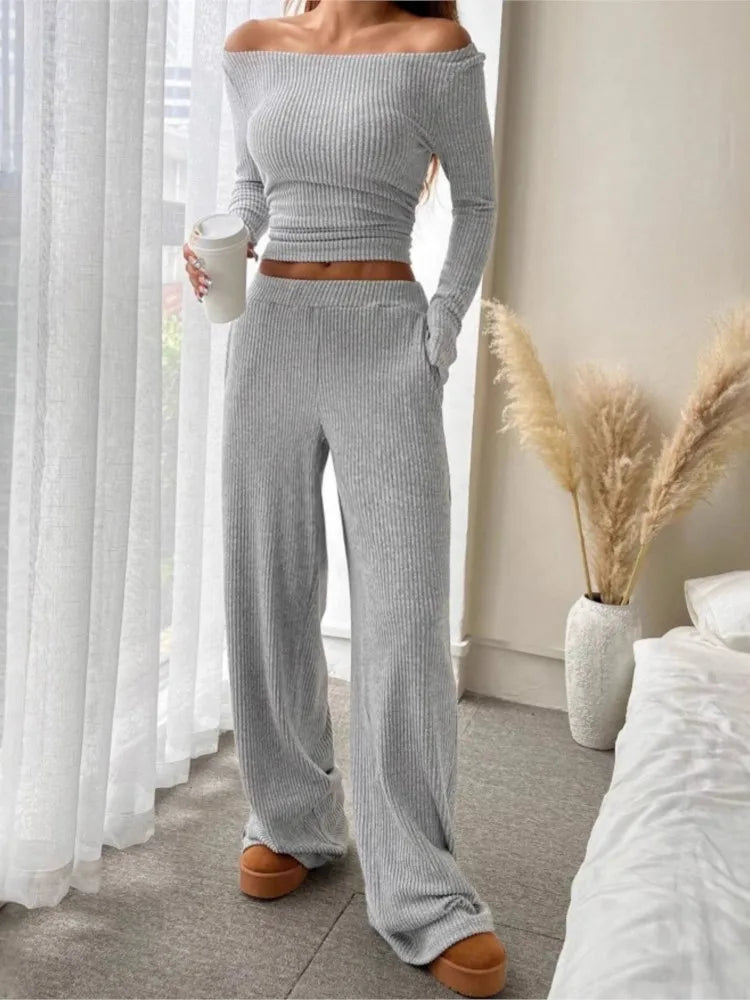 Casual Two Piece Outfits Woman New Women's Trousers Spring Autumn High-waist Loose Wide-leg Pants Casual Straight-leg Pants Suit