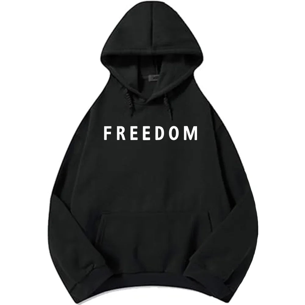 Charlie Kirk Freedom Letter Print Hoodies Fashion Unisex Streetwear Long Sleeve Casual Loose Sweatshirts for Men/Women Pullovers