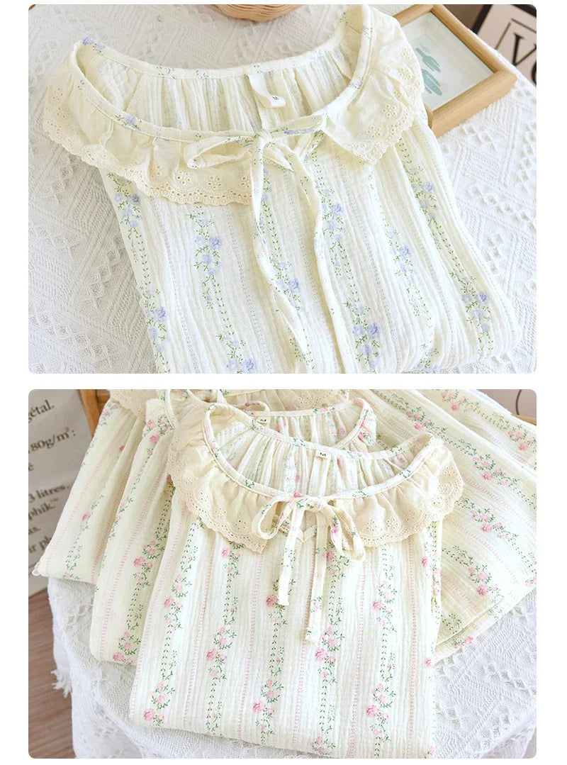 Women’s Summer Cotton Nightgown – Round Neck Loose Knee-Length Sleepwear, Soft Breathable Home Wear Nightdress