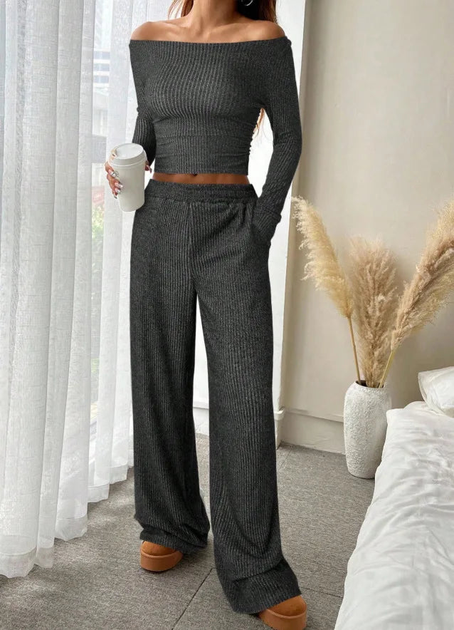 Casual Two Piece Outfits Woman New Women's Trousers Spring Autumn High-waist Loose Wide-leg Pants Casual Straight-leg Pants Suit