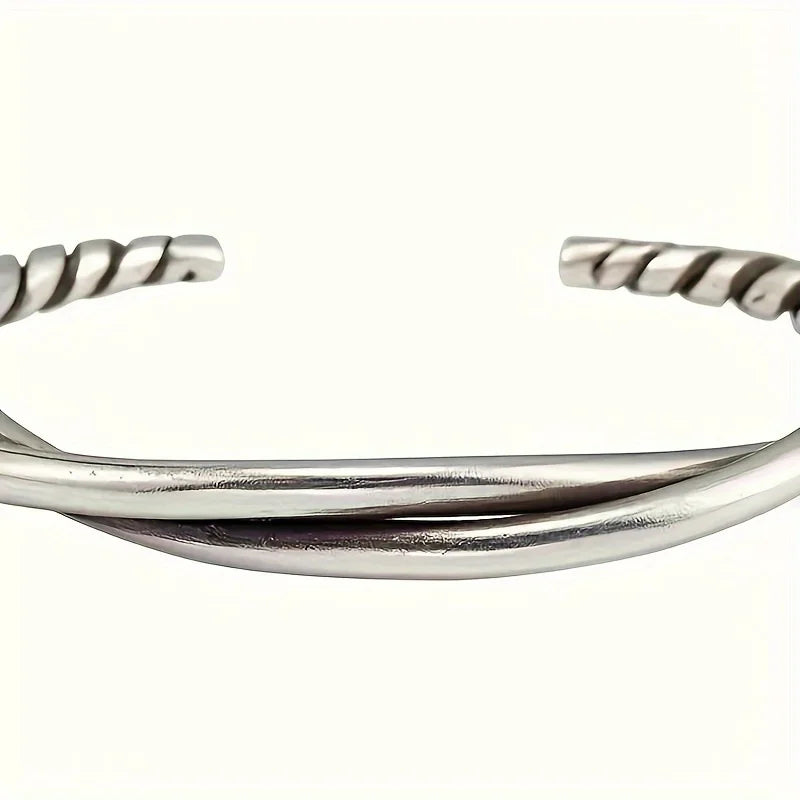 1PC Twisted Wire Bangle Bracelet - Waterproof Unisex Jewelry